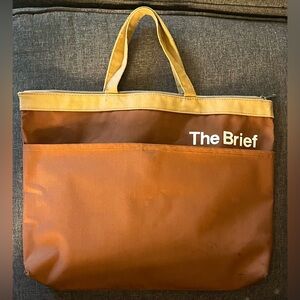 Vintage Holiday Fair 1970s-80’s “ The Brief” Rust And Tan Canvas Bag